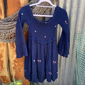 Free People embroidered cotton dress, fully lined skirt